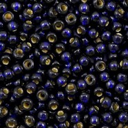 Miyuki rocailles Perlen 8/0 - Duracoat silverlined dyed dark navy blue 8-4282